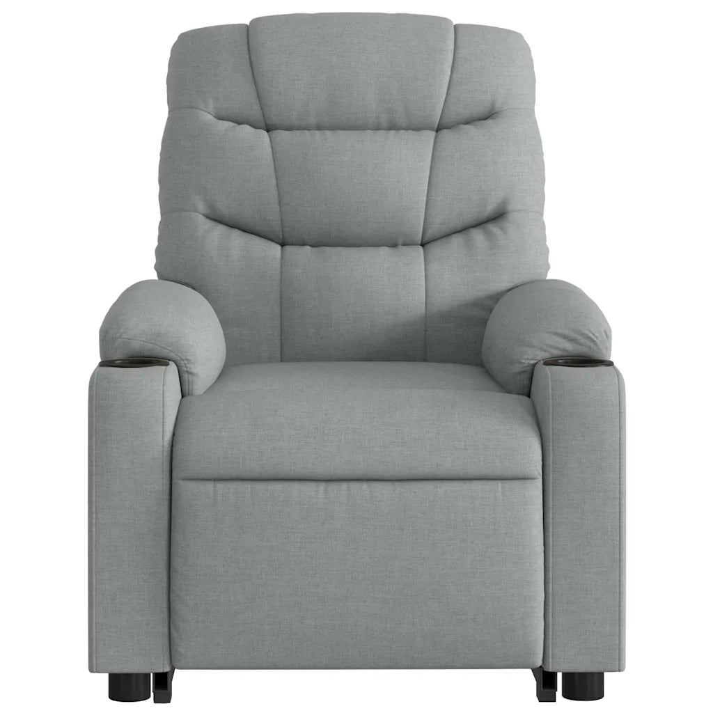 Poltrona Alzapersona Reclinabile Grigio Chiaro in Tessuto 3206645
