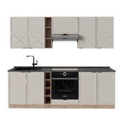 Cucina componibile Fame-Line GrigioBeige/Rovere dorato 235 cm, PL Antracite Vicco
