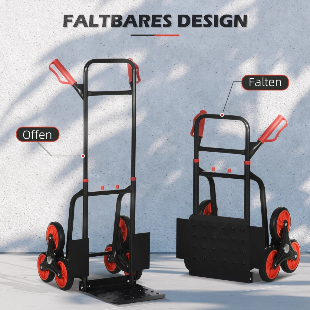 Carrello Saliscale Pieghevole ¨C Xylo ¨C Portata 120 kg, Acciaio, Maniglia Regolabile, 45x60x109 cm