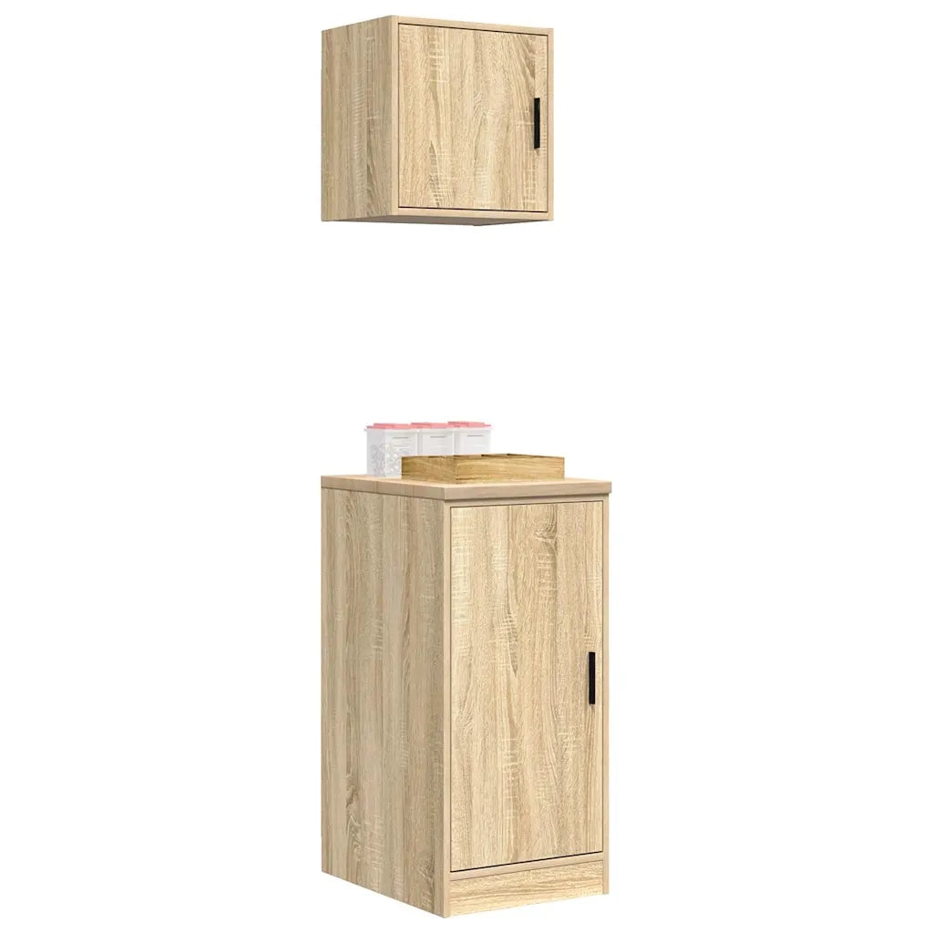 Armadi da Garage 2 pz Rovere Sonoma in Legno Multistrato