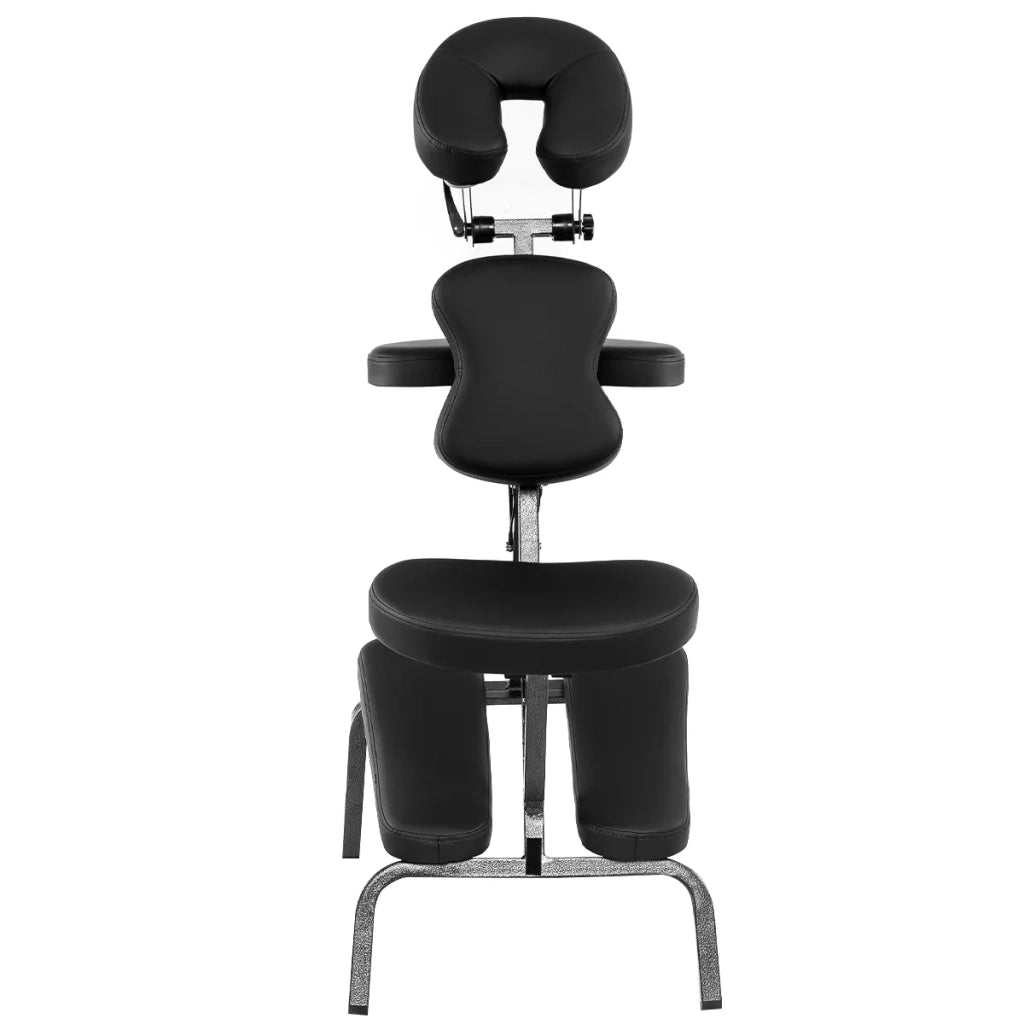 Poltrona massaggiante professionale portatile 48 x 75 x 115 cm comfort regolabile pieghevole similpelle nera 20_0011156