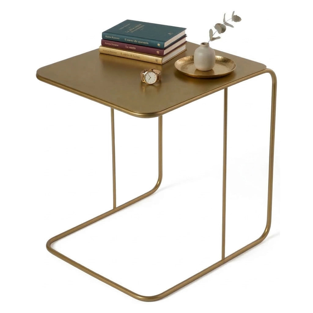 Cattaneo, Tavolino da Salotto Forma Rettangolare, 47x46x57h cm oro Lucido