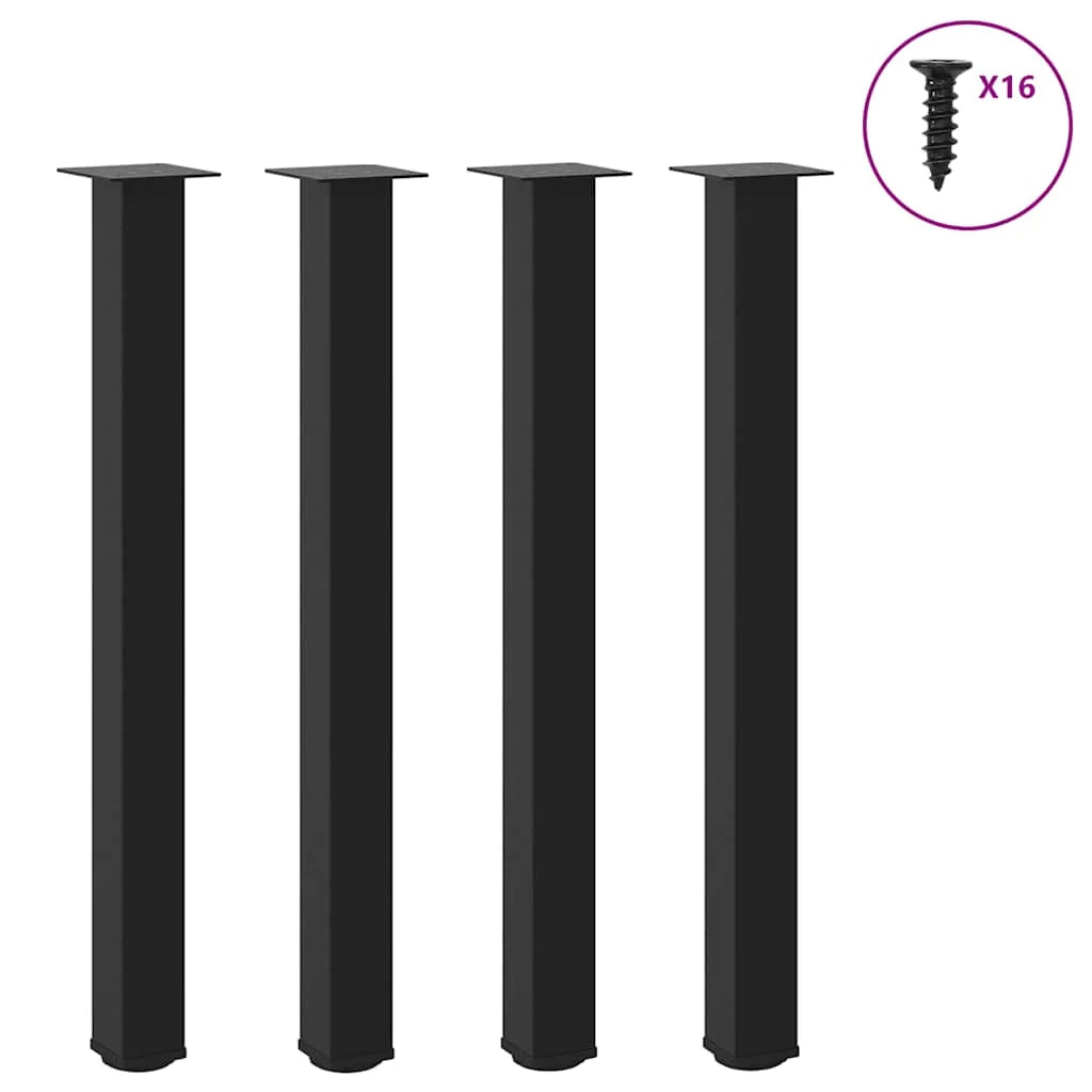 Set di 4 gambe per tavolo da bar 100-102 cm stabilità ottimale design moderno in acciaio nero 02_0056773