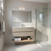 Composizione mobile bagno sospeso con cassetti cm 120 mod. TALIA - Tortora Opaco