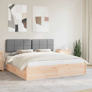 Letto con Testiera Rivestita Grigio chiaro 200 x 200 cm 3398174