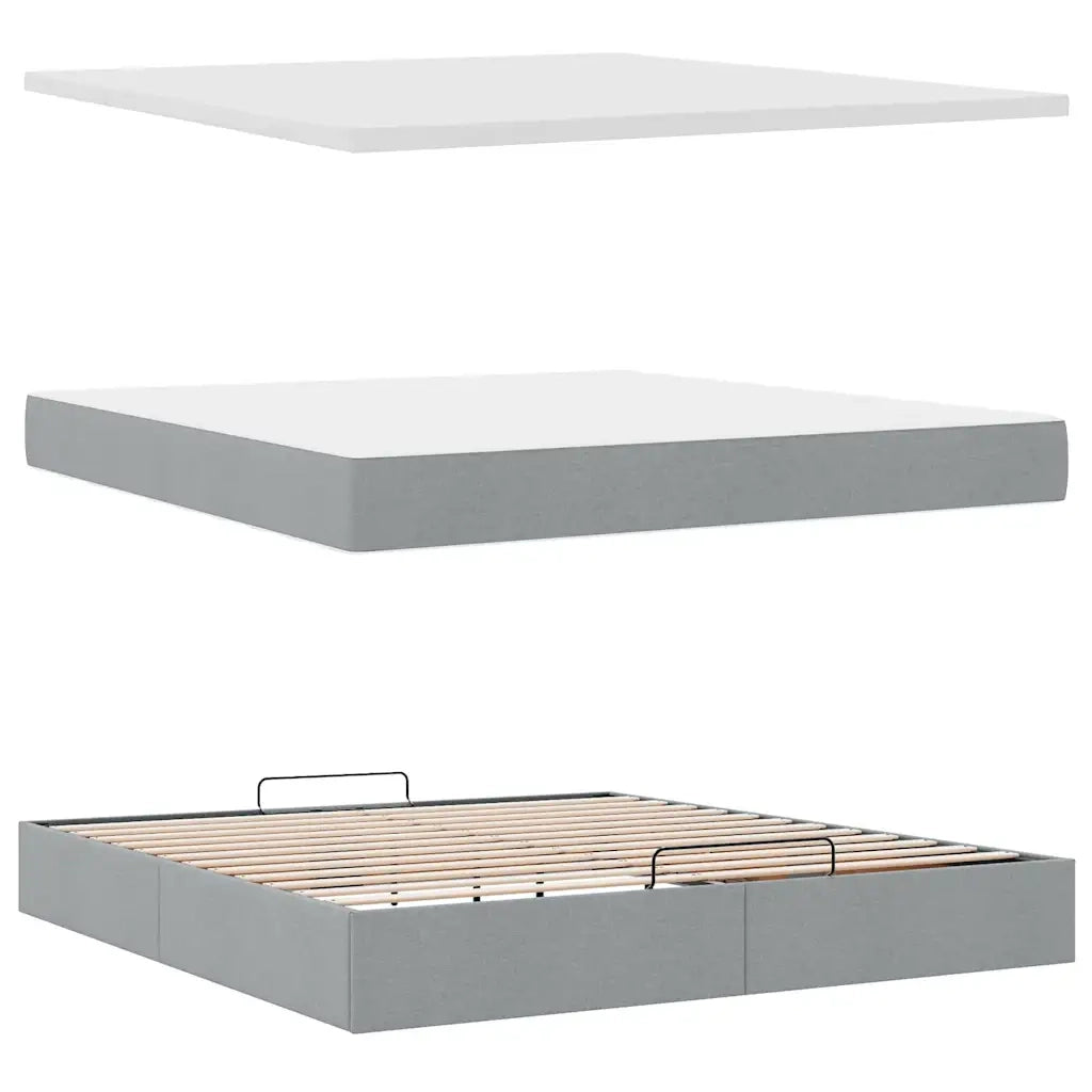 Struttura Letto Pouf con Materasso 180x200 cm in Tessuto 3311560
