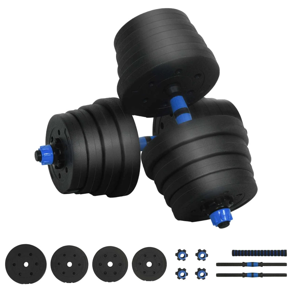 Set Manubri e Bilanciere 2-in-1 30 kg Nero e Blu CFW1468302