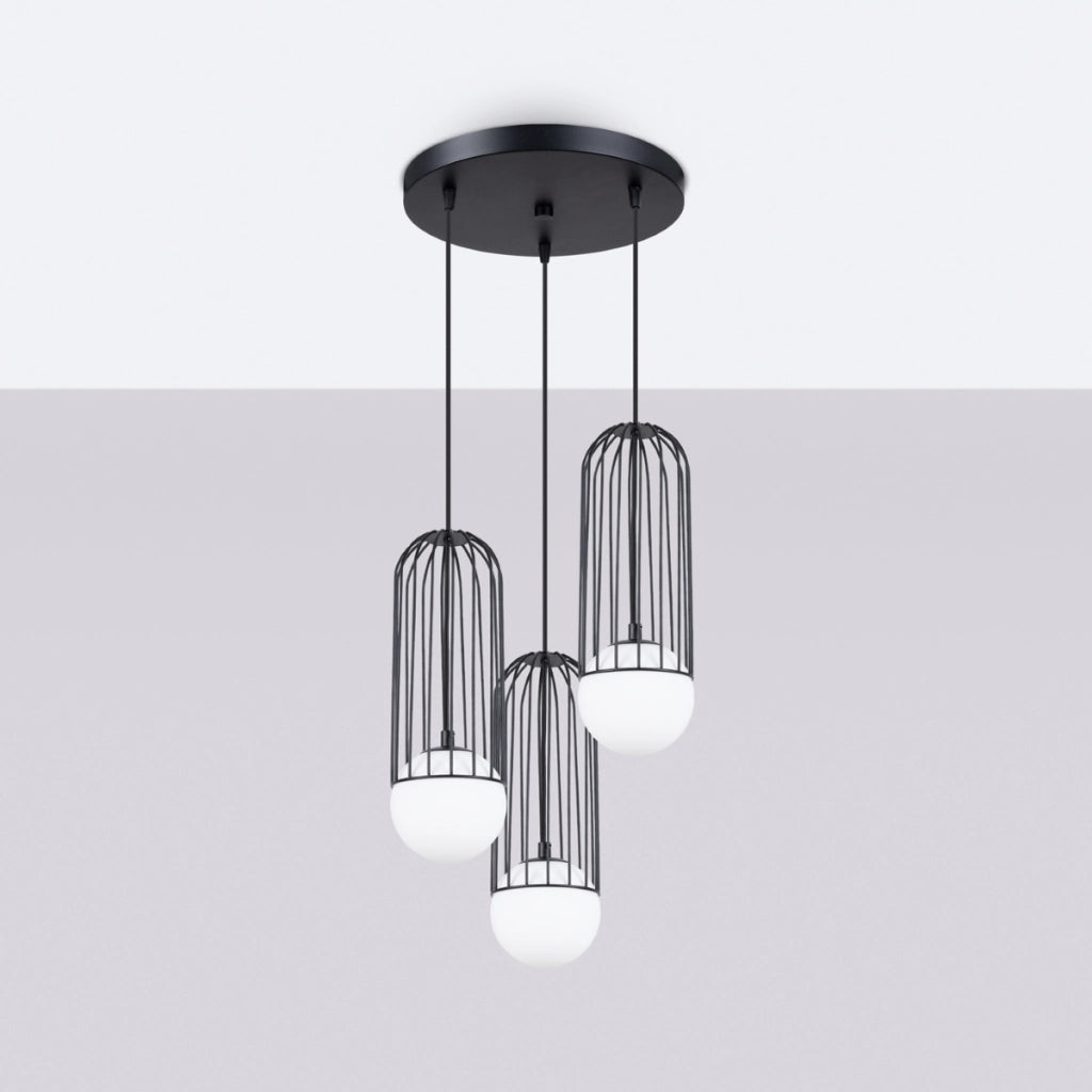 Lampada a sospensione BRINA 3P nero