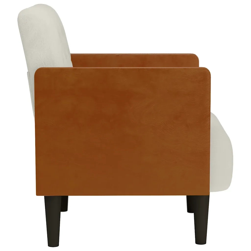 Divano Sedia con Braccioli Crema 55 cm in Velluto 4100599