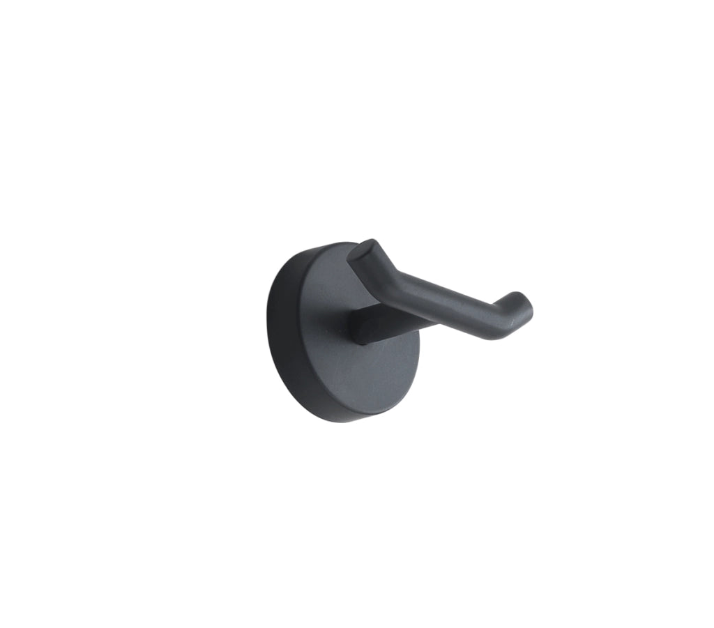 Appendiabiti doppio da muro in acciaio inox Cromall 2326 Gedy serie EROS Nero Matt