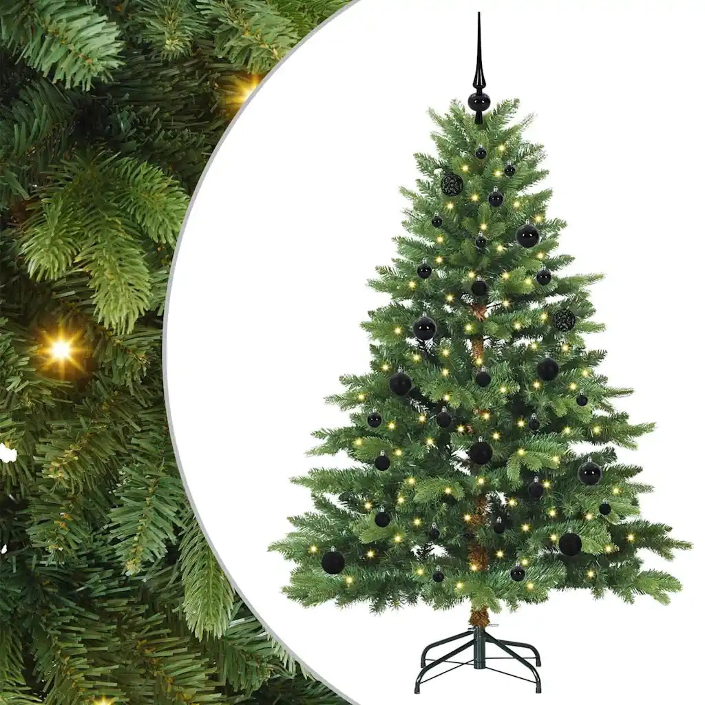 Albero di Natale | Decorazioni natalizie artificiale con 150 LED Verde 150 cm PE e PVC