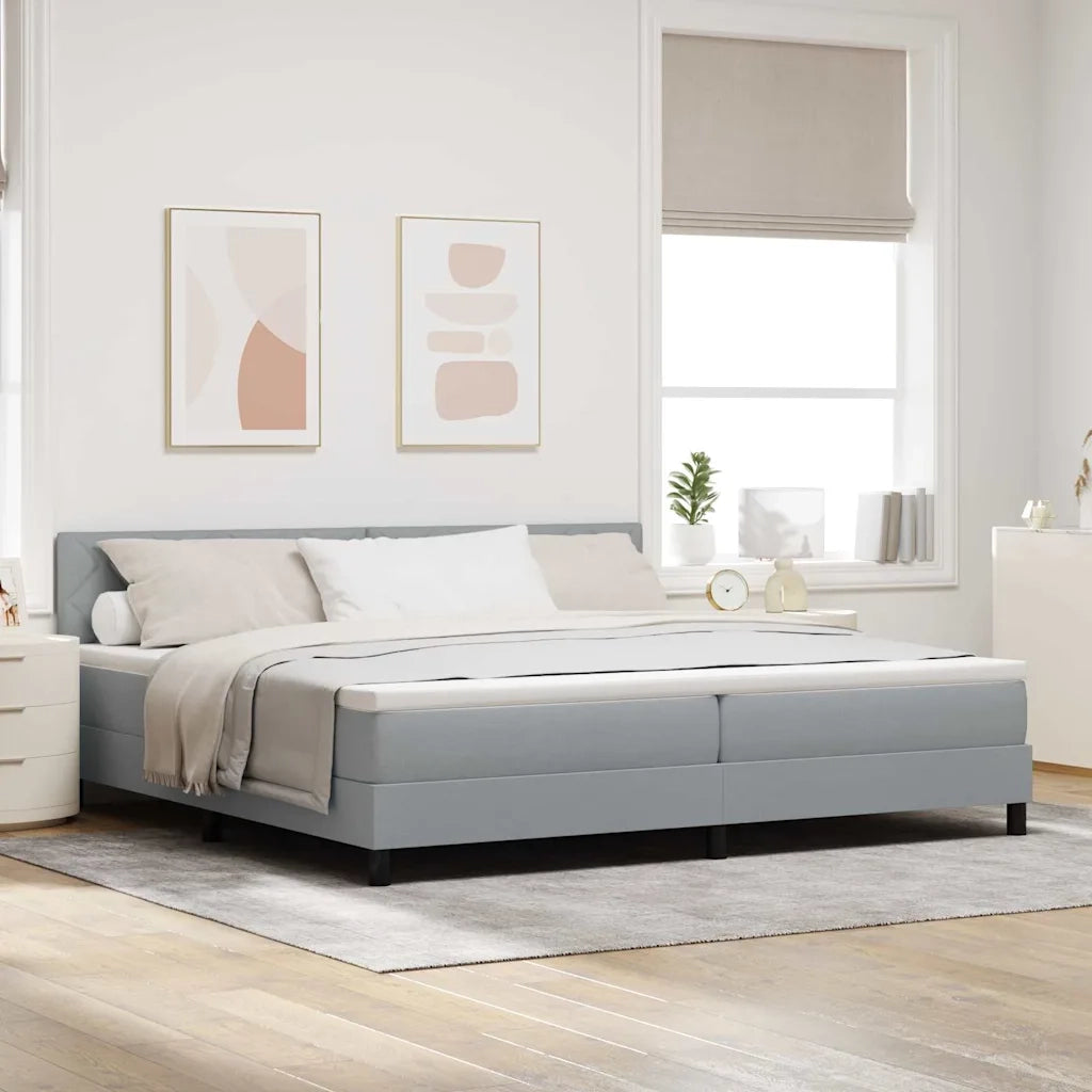 Letto a molle con cuscino Grigio chiaro 200 x 200 cm Tessuto 3338790