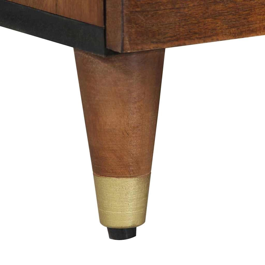 Mobile porta TV moderno con pratico contenitore 100 x 33 x 46 cm in legno massello di mango marrone miele 02_0057877