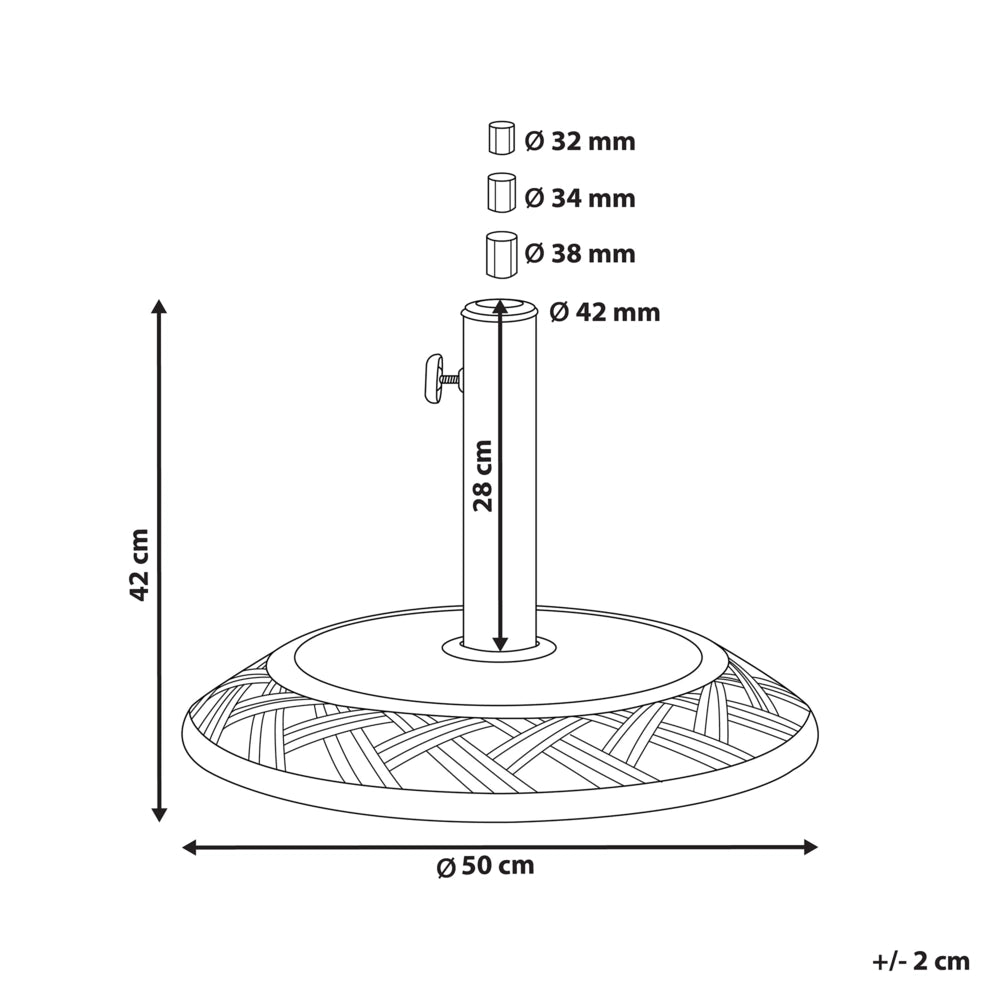 Base per ombrellone in cemento marrone 23 kg portaombrelli da esterno rotondo adattatori a 3 poli per tutte le stagioni