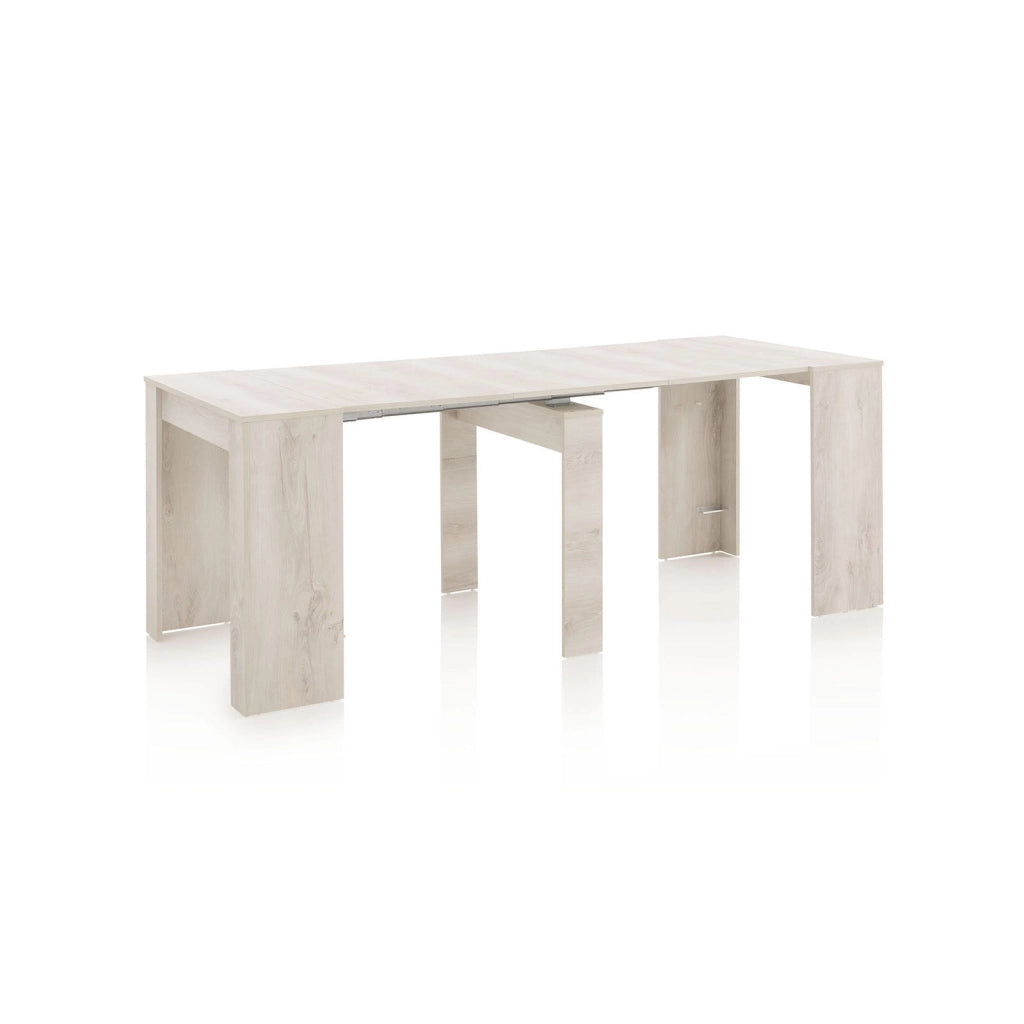 Consolle Allungabile 54/252x78,5x78 cm in Melamina Pino Bianco