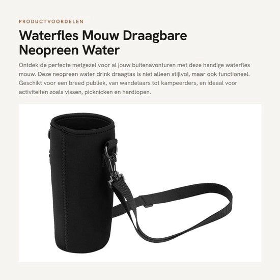 Flessendraagtas in Neopreen con Cinturino - Protezione contro Fori/Rugosi - Adatto per Attività All'aperto - Duraturo e Lavabile - Supporto Flessibile
