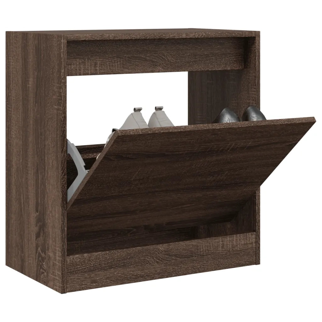 Scarpiera-Scaffale per scarpe Rovere Marrone 60x34x63,5 cm in Legno Multistrato