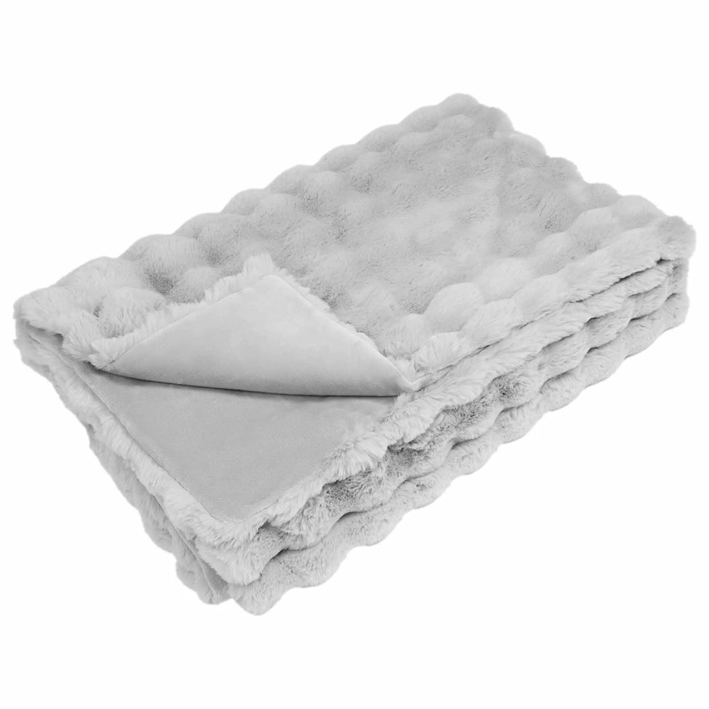 Coperta antiscivolo in finta di coniglio Olite 4 pcs Grigio