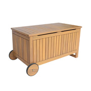 Cassapanca da giardino in legno di acacia con ruote, 119l, teck