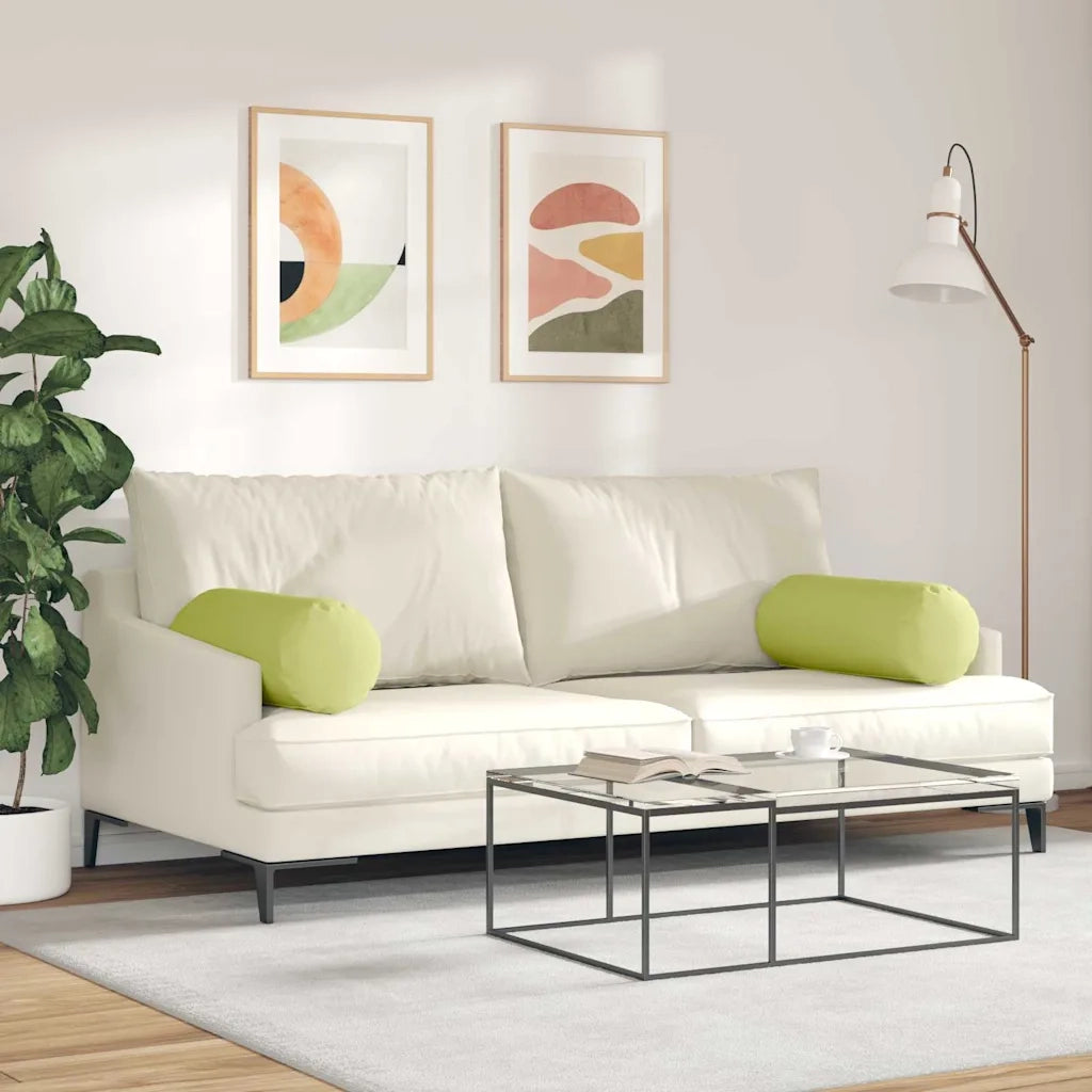 Cuscini a rullo 2 pcs Verde chiaro Ø 25 x 70 cm Tessuto