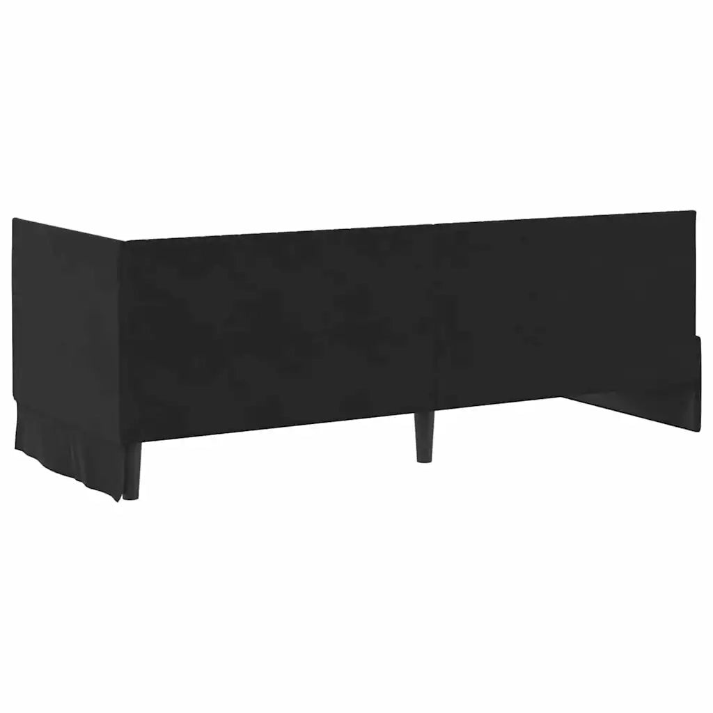 Struttura Letto Angolare con Materasso 2 pz-Giroletto con materasso Nero Velluto 209024