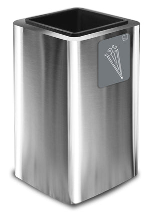 Portaombrelli da Interno 38x38xh65 cm In Acciaio Inox con Pittogramma Magnetico Argento