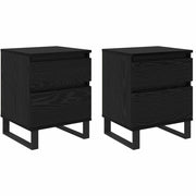 Set di 2 Comodini | Armadio da Notte | Mobiletto da notte con cassetto Rovere Nero 40 x 35 x 50 cm