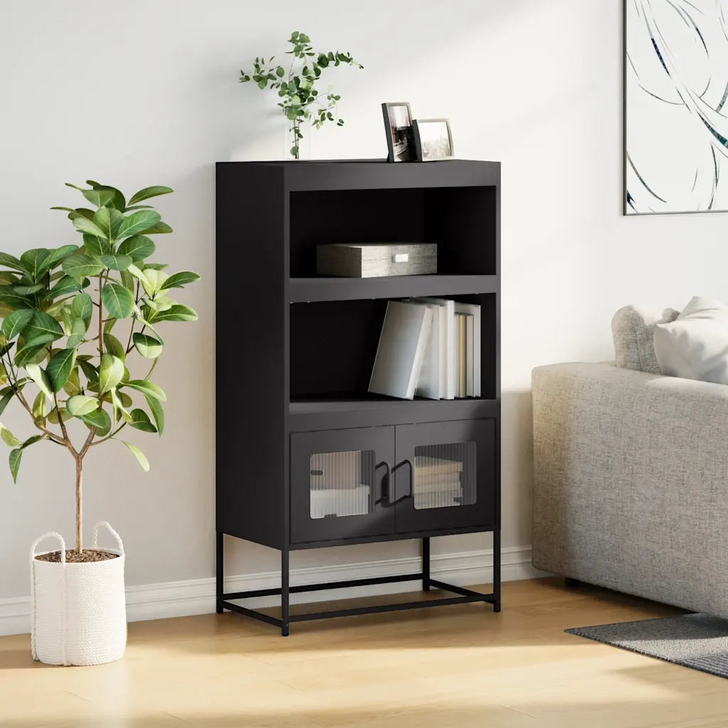 Credenza Nera 68x39x123 cm in Acciaio 853368