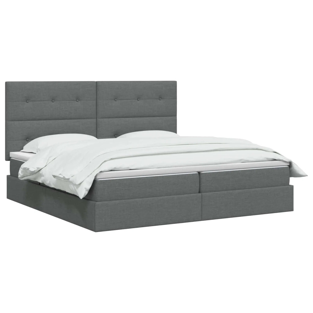 Letto con contenitore e materasso Grigio Scuro 200 x 200 cm 3459526