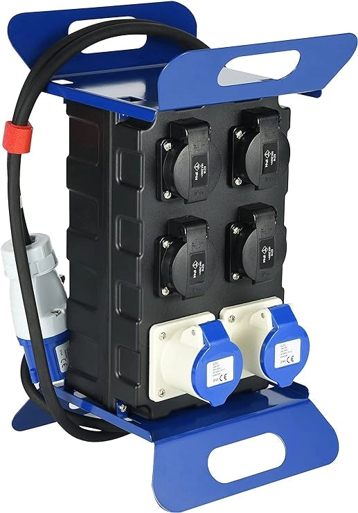 QUADRO DI DISTRIBUZIONE PORTATILE CON INTERRUTTORE DIFFERENZIALE cm 20x22x36h - ELECTRALINE