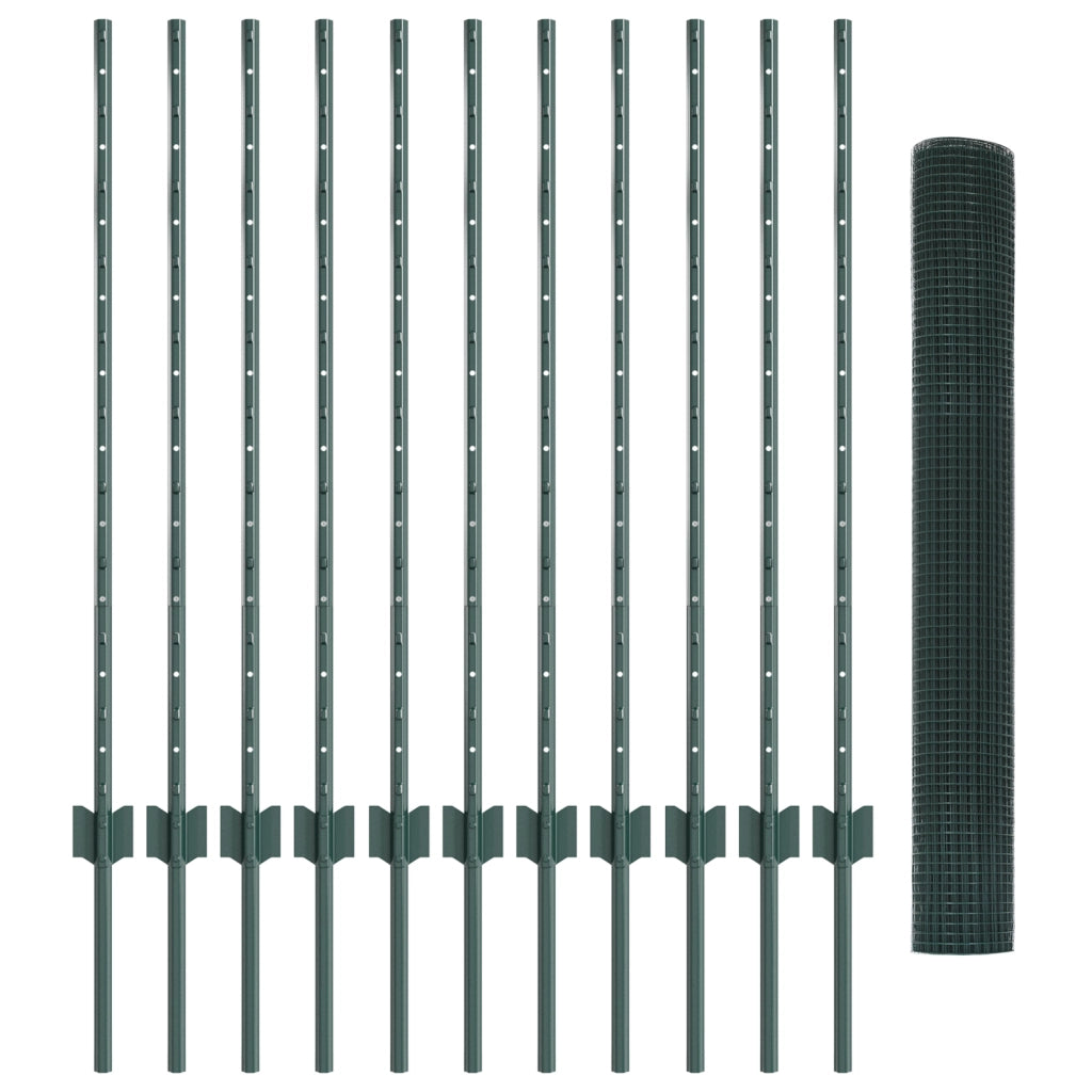 Set di Recinzioni da Giardino Set di 2 Verde Acciaio Zincato