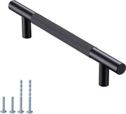 Decine di maniglie per armadi, nero, 180 mm di lunghezza (diametro interno: 128 mm), maniglie a listelli per mobili, maniglie per armadi da cucina, nero