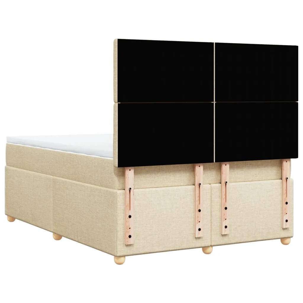 Giroletto a Molle con Materasso Crema 140x200 cm in Tessuto 3291322