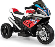 6V BMW Moto Cavalcabile per Bambini, Motocicletta a 3 Ruote con Musica Fari, 3km/h, Moto Elettrica Regalo per Bambini 37 a 96 Mesi (Rosso)