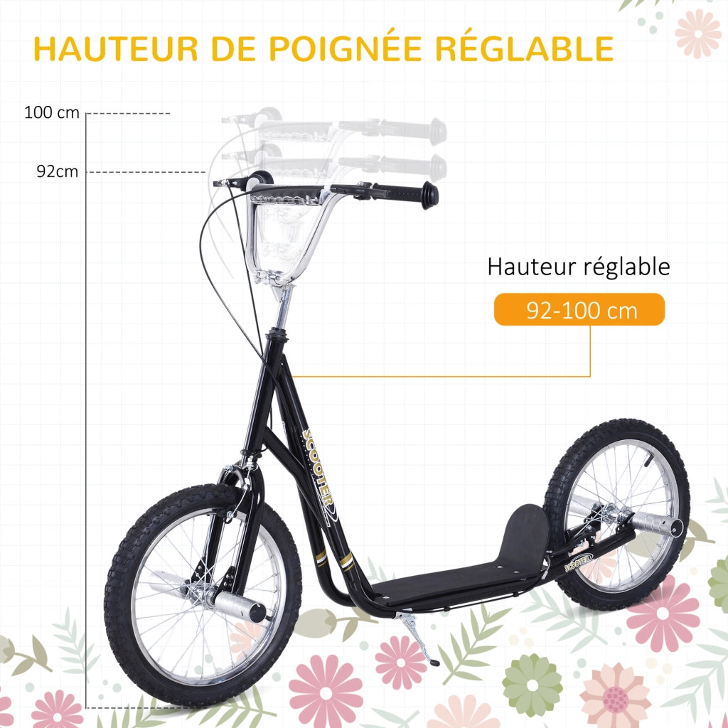 Pattinette Grandi Ruote Pneumatiche ¨C zephmum ¨C Nero Acero ?41cm