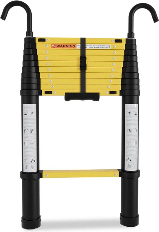 Ladder Telescopica a 3,2m con chiusura ON e retraibile con maniglia - Colore giallo nero