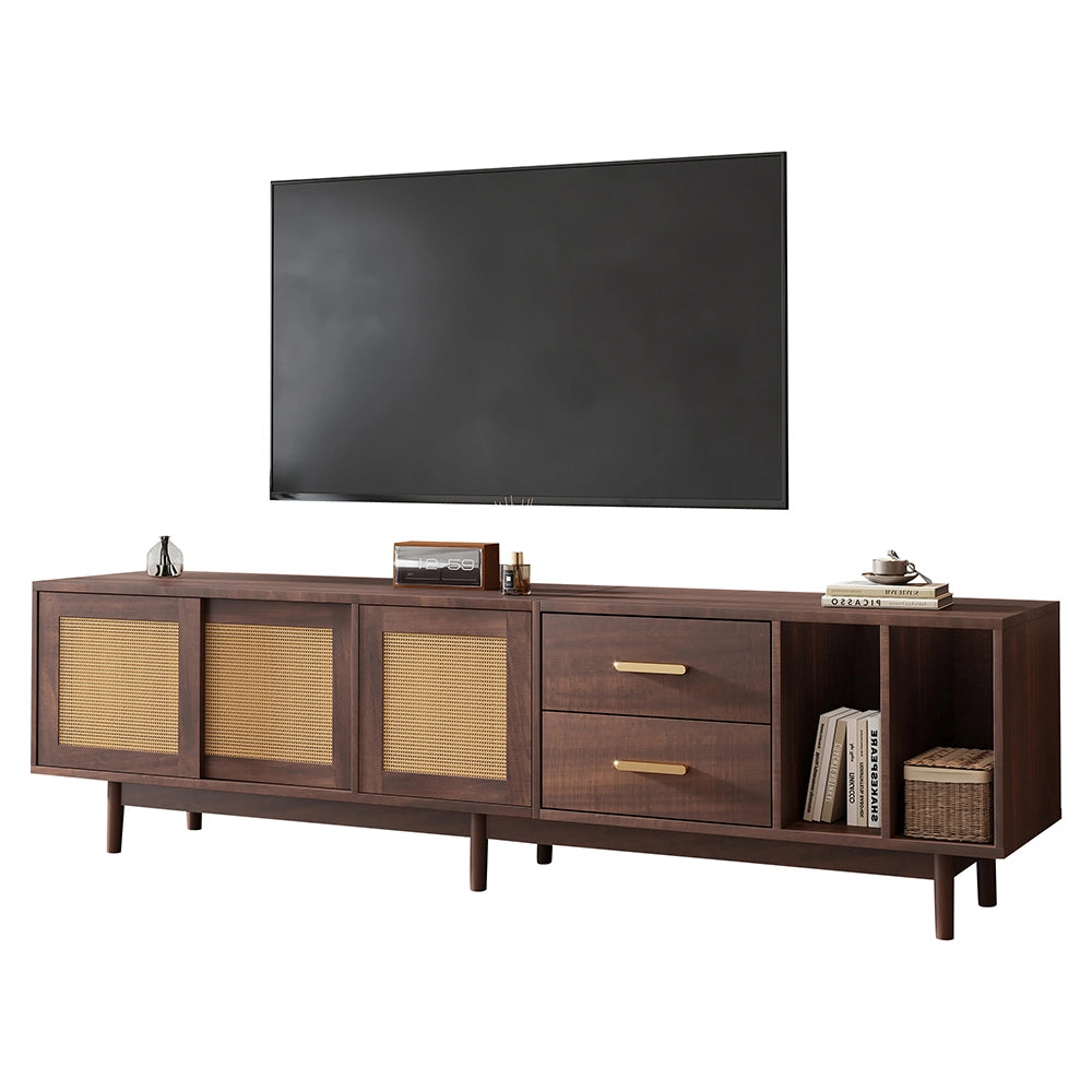 Mobile TV rattan - Xylo - 190x40x52cm 6 piedi per 75"