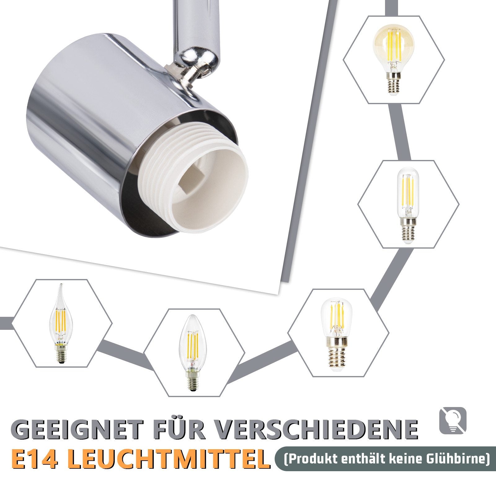 ZMH Faretto da soffitto 1 fiamma vetro design vintage moderno E14 per camera letto
