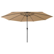 Ombrellone da esterno con LED e palo in metallo 400 cm color tortora 02_0008184