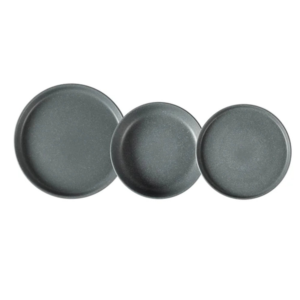 Trade Shop - Set Servizio Da Tavola Di Piatti In Stoneware 18 Pezzi Design Nordico Elegante In 2 Colori -