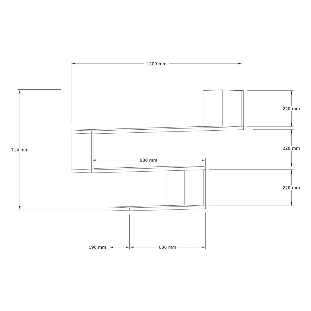 Deliceto, Mensola 3 Ripiani, 120x20x71h cm Bianco