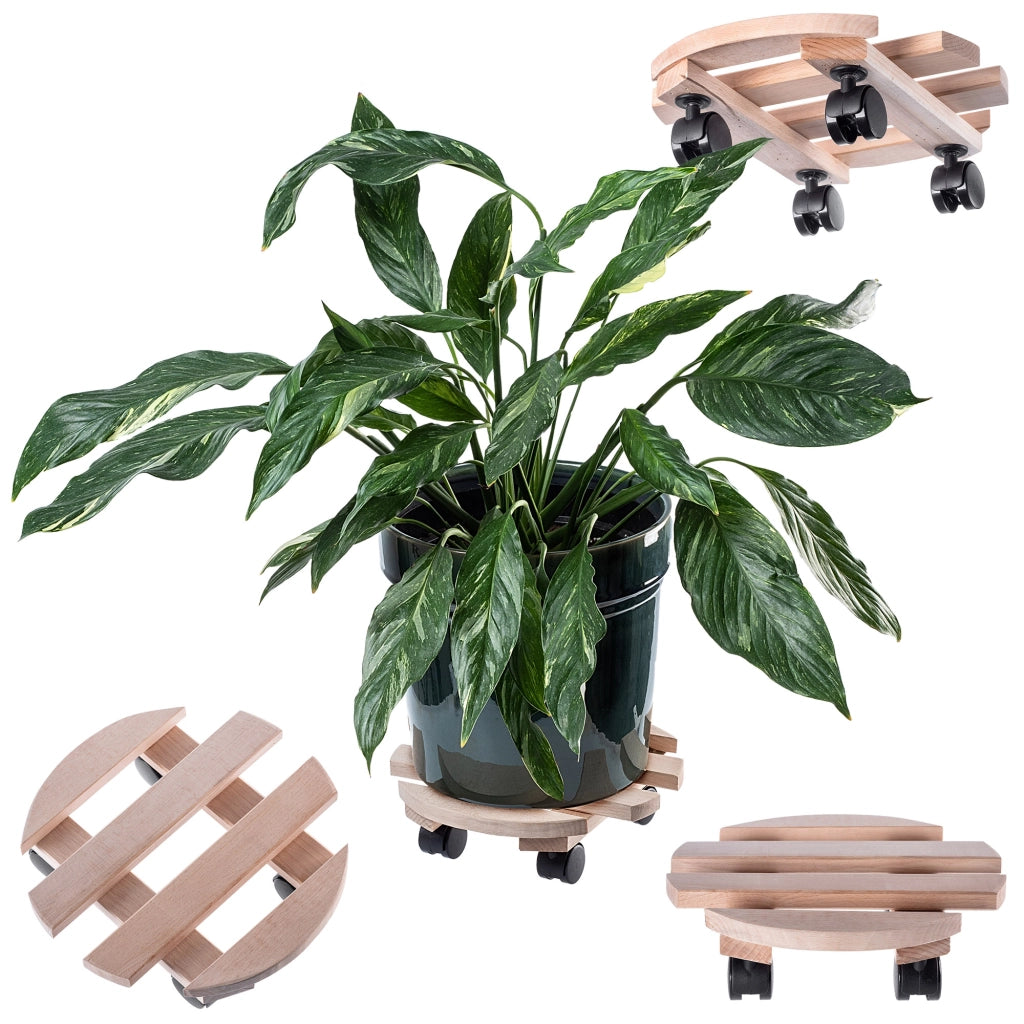 Supporto per vaso da fiori KADAX, piattaforma rotonda in legno, 30 cm