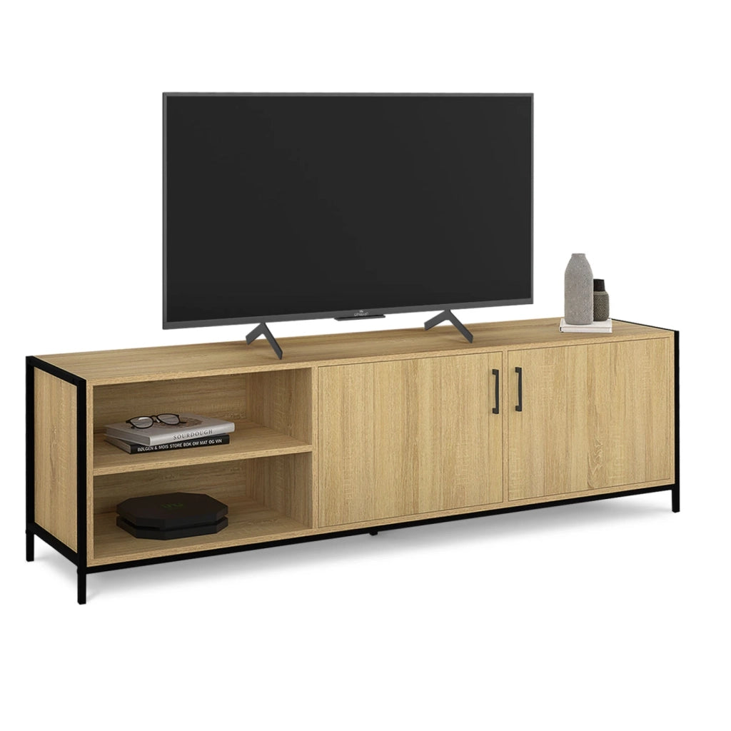 IDMarket - Mueble TV 160 cm DETROIT 2 puertas diseño industrial
