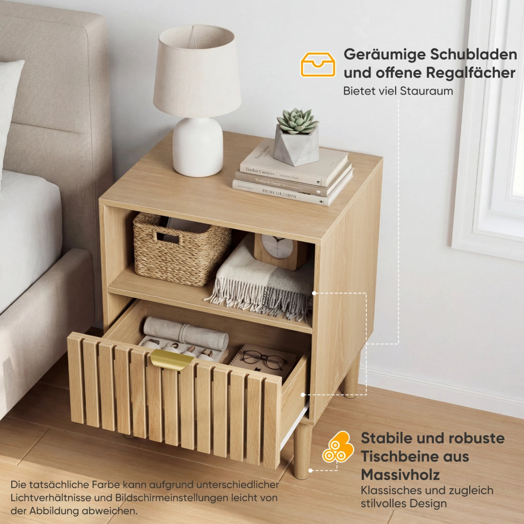 Comodino in Rovere con Cassetto ¨C MINIMAL ¨C 45x39x56,5 cm