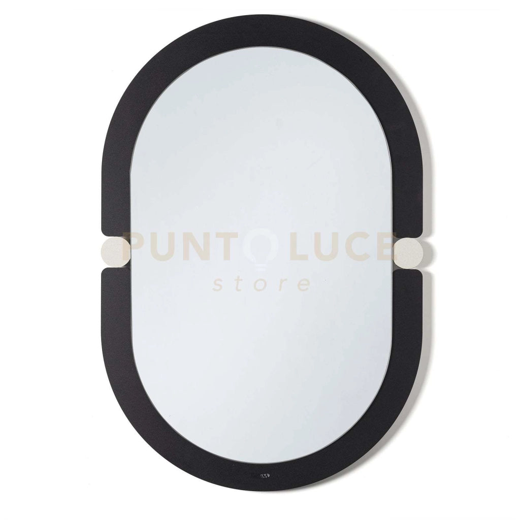 specchio moderno da parete alchimia ovale Nero/avorio in Ferro, vetro per lo specchio 62x92h cm (50x80h cm specchio)