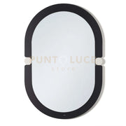 specchio moderno da parete alchimia ovale Nero/avorio in Ferro, vetro per lo specchio 62x92h cm (50x80h cm specchio)