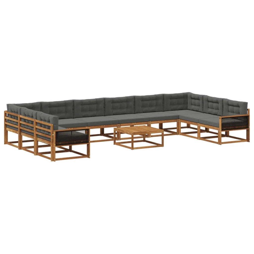 Set di divani da esterno 11 pcs Naturale e Antracite