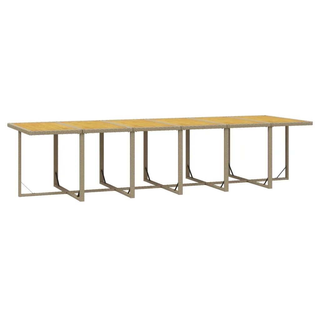 Set da Pranzo per Giardino 17pz con Cuscini in Polyrattan Beige cod mxl 36013