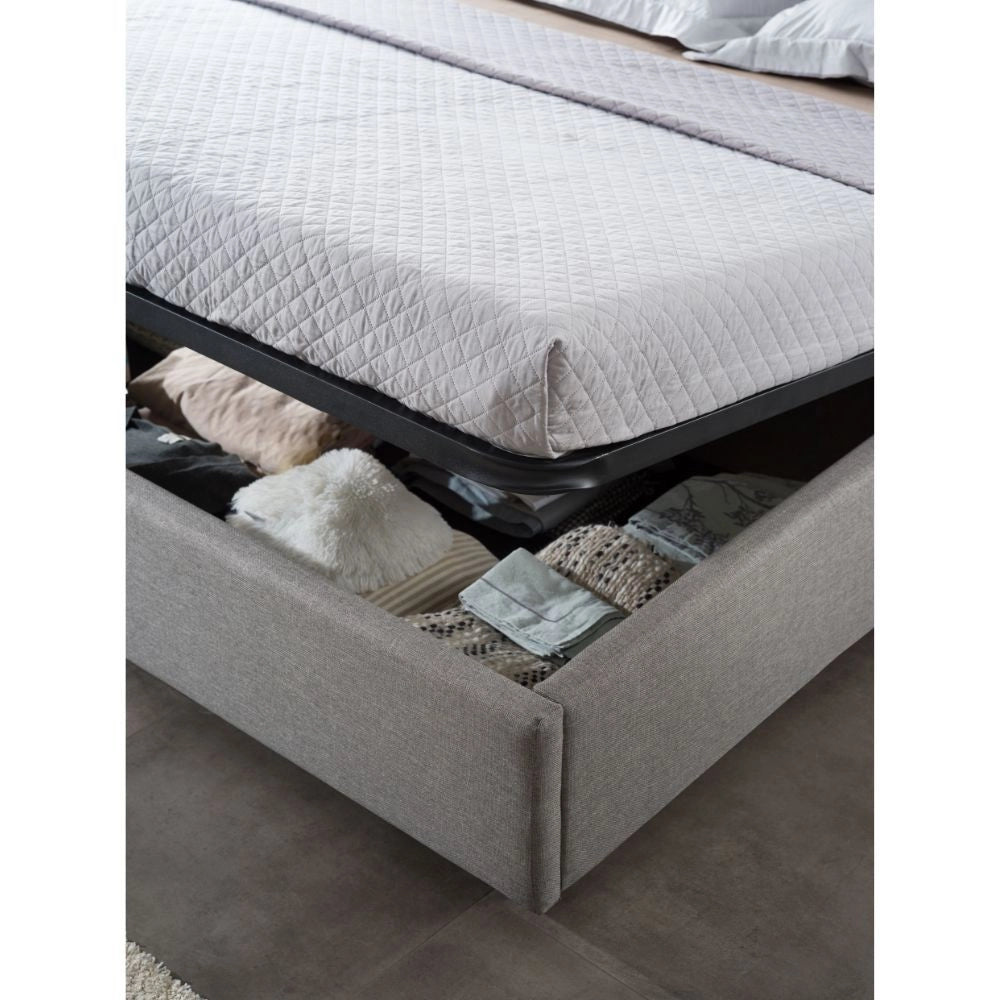 Camera da letto Amor bianco e grigio con armadio 6 ante specchiato e letto contenitore – Eleganza Moderna