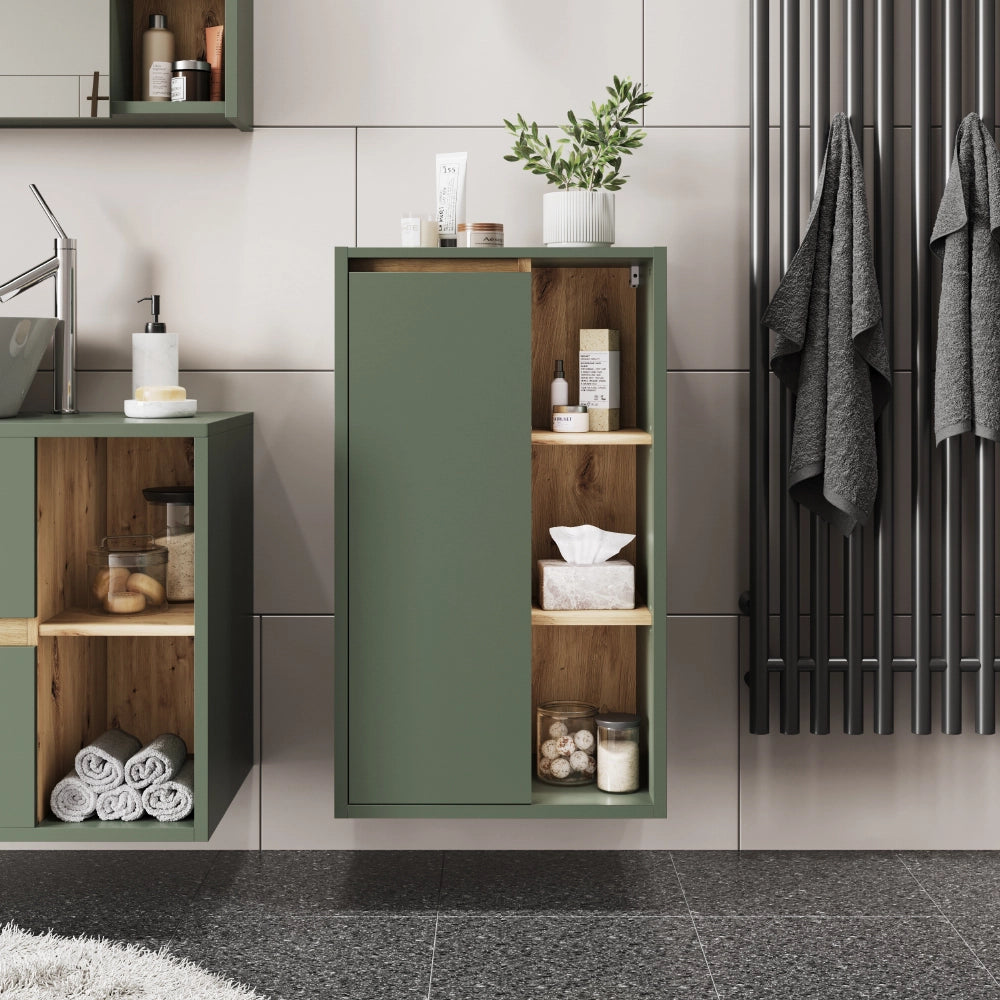 Vicco Mobiletto midi Verde/Artigianale 50 x 86 cm con ripiani aperti